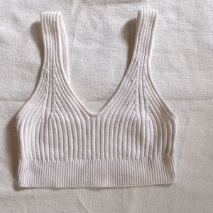 Urban outfitters white knit crop/bra top.